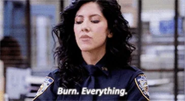 video, rosa from brooklyn 99 saying BURN EVERYTHING
